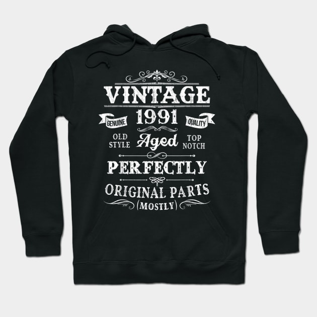 Vintage 1991 29th Birthday Gift 29 Years Old Hoodie by semprebummer7